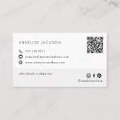 Moderne QR-CODE zwart-wit monogrammen Visitekaartje (Achterkant)