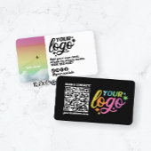 Moderne QR Code Zwart Wit Regenboog Visitekaartje