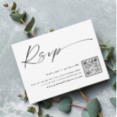 Moderne QR Code Zwart-Wit RSVP Kaartje