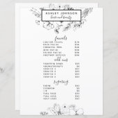 Moderne QR Code Zwart Wit Spa 3 Diensten Menu (Voorkant / Achterkant)