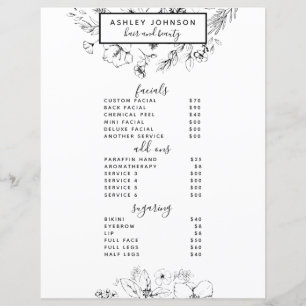 Moderne QR Code Zwart Wit Spa 3 Diensten Menu
