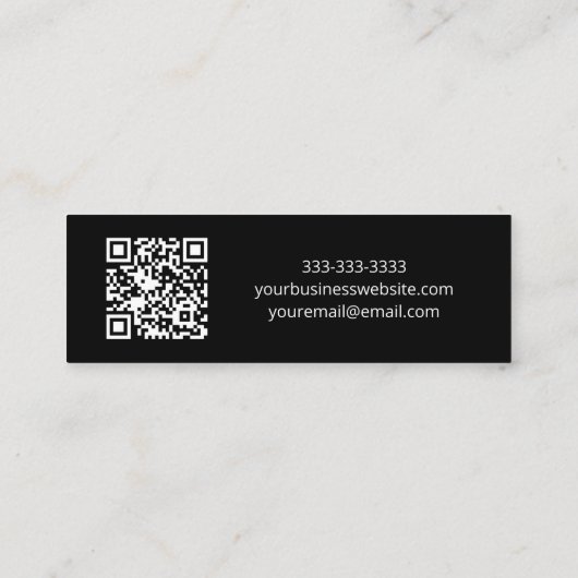 Moderne QR-code Zwart Wit Tropische Palmbomen Mini Visitekaartje (Achterkant)