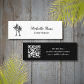Moderne QR-code Zwart Wit Tropische Palmbomen Mini Visitekaartje