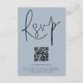 Moderne QR-codecode voor bruiloft blauwe RSVP-kaar Kaart (Voorkant)