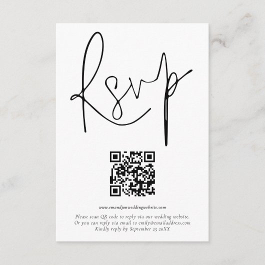 Moderne QR-codehandleiding die elke kleur-RSVP-kaa Kaart (Voorkant)