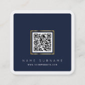 Moderne QR-codenetwerkscannable logo, eenvoudig Vierkante Visitekaartje (Voorkant)