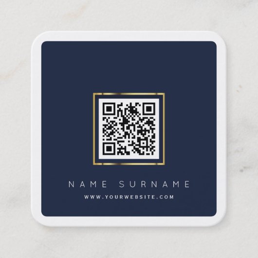 Moderne QR-codenetwerkscannable logo, eenvoudig Vierkante Visitekaartje (Voorkant)