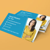 Moderne QR-fotocode blauw | Verbinden met ons Visitekaartje