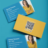 Moderne QR-fotocode blauw | Verbinden met ons Visitekaartje