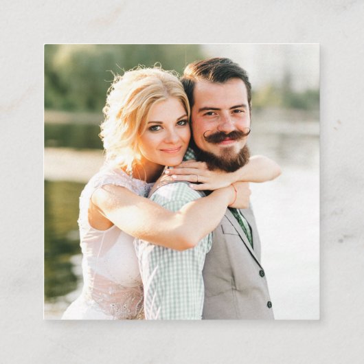 Moderne QR Photo Wedding RSVP Enclosure Kaart (Achterkant)