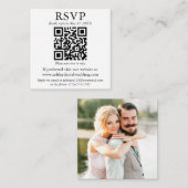 Moderne QR Photo Wedding RSVP Enclosure Kaart (Voorkant / Achterkant)