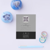 Moderne QR-scancode trouwdatum uitnodigingen Flyer (Enkel)