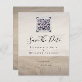 Moderne QR-scancode uitnodigingen om uw trouwdatum (Voorkant / Achterkant)