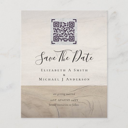 Moderne QR-scancode uitnodigingen om uw trouwdatum (Voorkant)