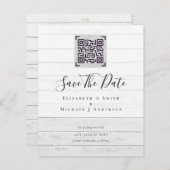 Moderne QR Scanning Code Wedding Save Date Invitae (Voorkant / Achterkant)
