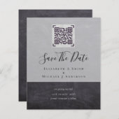 Moderne QR Scanning Code Wedding Save Date Invitae (Voorkant / Achterkant)