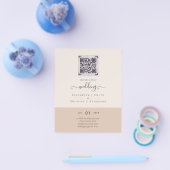 Moderne QR Scanning Code Wedding Save Date Invitae Flyer (Enkel)