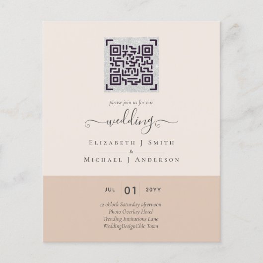 Moderne QR Scanning Code Wedding Save Date Invitae Flyer (Voorkant)