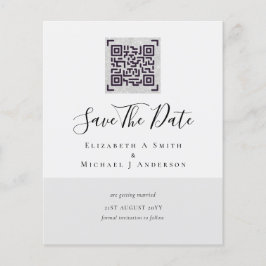 Moderne QR Scanning Code Wedding Save Date Invitae Flyer