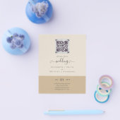 Moderne QR Scanning Code Wedding Save Date Invitae Flyer (Enkel)
