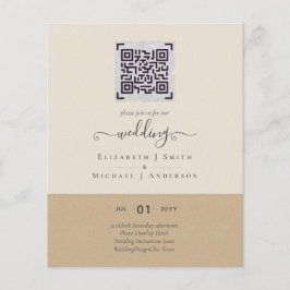 Moderne QR Scanning Code Wedding Save Date Invitae Flyer