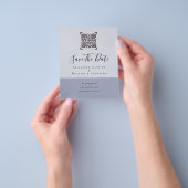 Moderne QR Scanning Code Wedding Save Date Invitae Flyer (Hand)