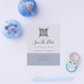 Moderne QR Scanning Code Wedding Save Date Invitae Flyer (Enkel)