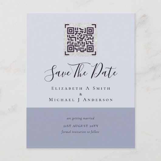 Moderne QR Scanning Code Wedding Save Date Invitae Flyer (Voorkant)