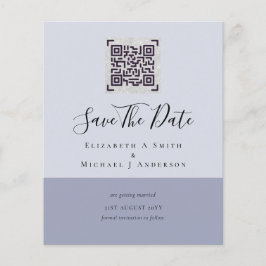 Moderne QR Scanning Code Wedding Save Date Invitae Flyer