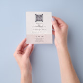 Moderne QR Scanning Code Wedding Save Date Invitae Flyer (Hand)