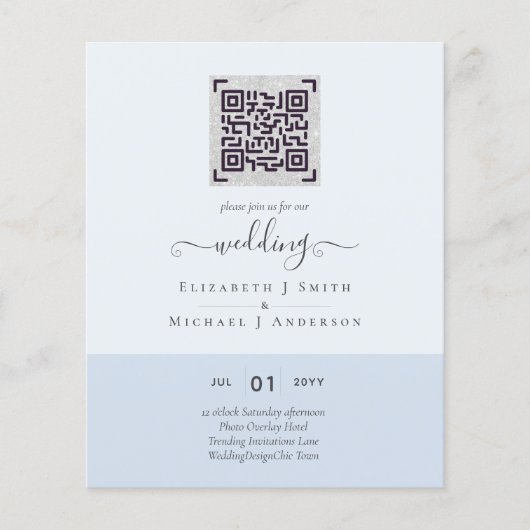 Moderne QR Scanning Code Wedding Save Date Invitae Flyer (Voorkant)