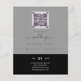 Moderne QR Scanning Code Wedding Save Date Invitae Flyer
