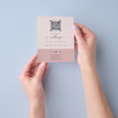 Moderne QR Scanning Code Wedding Save Date Invitae Flyer (Hand)