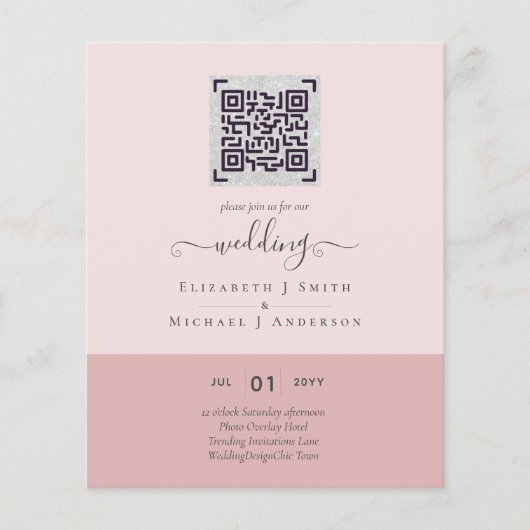 Moderne QR Scanning Code Wedding Save Date Invitae Flyer (Voorkant)