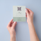 Moderne QR Scanning Code Wedding Save Date Invitae Flyer (Hand)