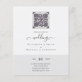 Moderne QR Scanning Code Wedding Save Date Invitae Flyer