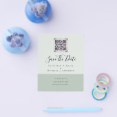 Moderne QR Scanning Code Wedding Save Date Invitae Flyer (Enkel)