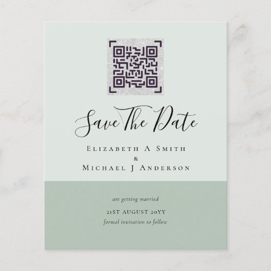Moderne QR Scanning Code Wedding Save Date Invitae Flyer (Voorkant)
