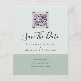 Moderne QR Scanning Code Wedding Save Date Invitae Flyer