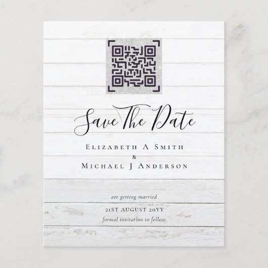 Moderne QR Scanning Code Wedding Save Date Invitae Flyer (Voorkant)