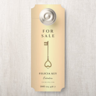 Moderne QR-voorklep van Real Estate Agent Deurhanger