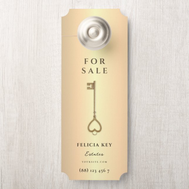 Moderne QR-voorklep van Real Estate Agent Deurhanger (Op knop)