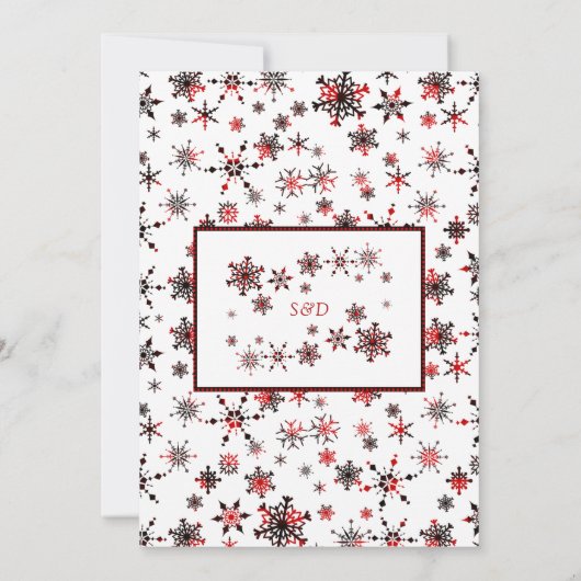 Moderne QR Winter Feestdagen Rode Buffel bruiloft Kaart (Achterkant)