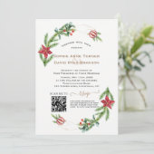 Moderne QR Winter Kerstkrans Gouden Bruiloft Kaart (Staand voorkant)