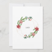 Moderne QR Winter Kerstkrans Gouden Bruiloft Kaart (Achterkant)