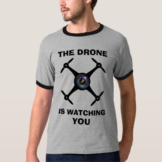 Moderne Quadcopter | UAV | Grappige Drone Camerate T-shirt (Voorkant)