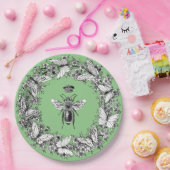 Moderne  Queen Bee Crown Butterfly krans Papieren Bordje (Feest)