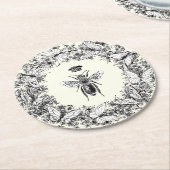 Moderne  Queen Bee Crown Butterfly krans Ronde Kartonnen Onderzetter (Gebogen)
