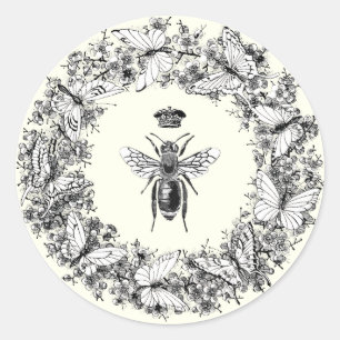 Moderne  Queen Bee Crown Butterfly krans Ronde Sticker