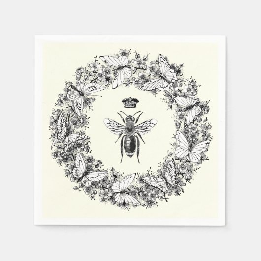 Moderne  Queen Bee Crown Butterfly krans Servet (Voorkant)